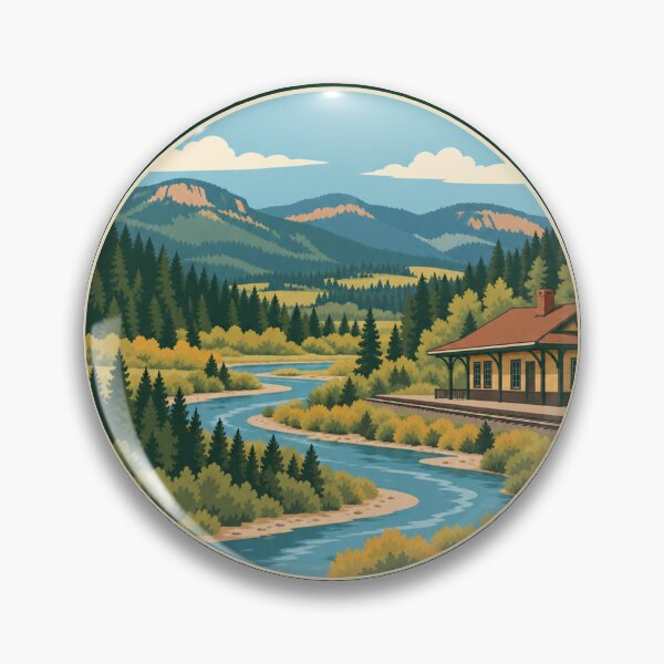 Artikelvorschau, Chama New Mexico Flat Travel Badge entworfen und verkauft von mnkyride.