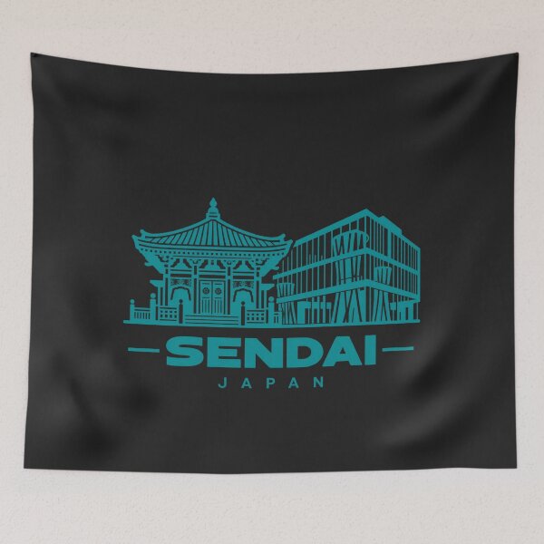 Item preview, Yokohama Kanagawa Japan Line Art Skyline Poster designed and sold by CMYKStudio.