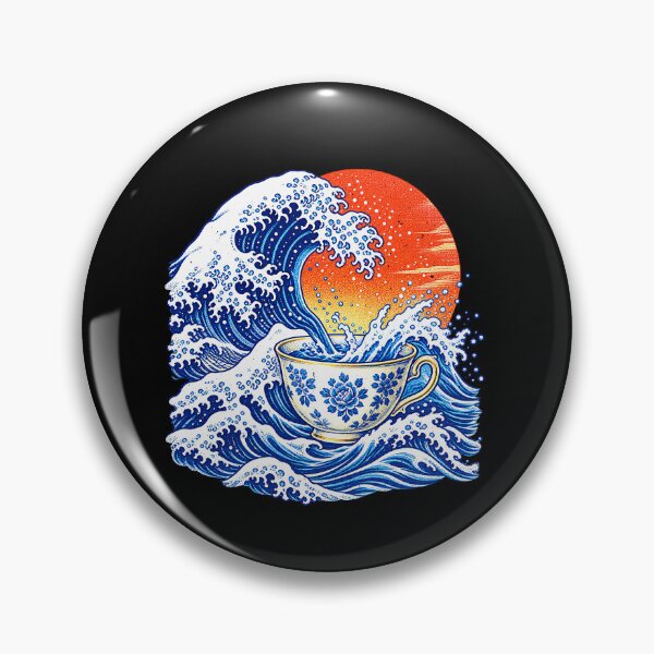 Item preview, Japanese Wave Meets a Cup of Tea designed and sold by elderberry.