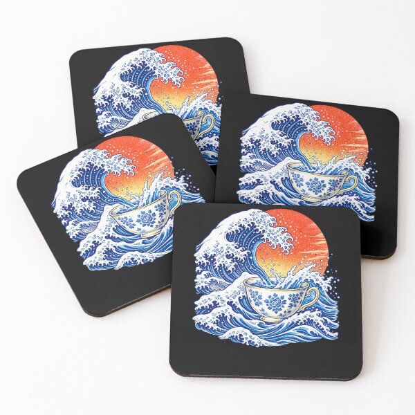 Item preview, Japanese Wave Meets a Cup of Tea designed and sold by elderberry.