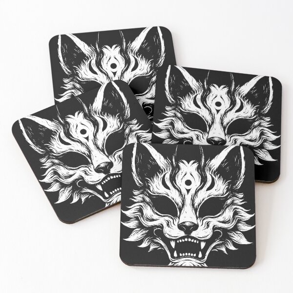 Item preview, Dark Art Kitsune Mask Japanese Fox designed and sold by MORSPECTIVE.