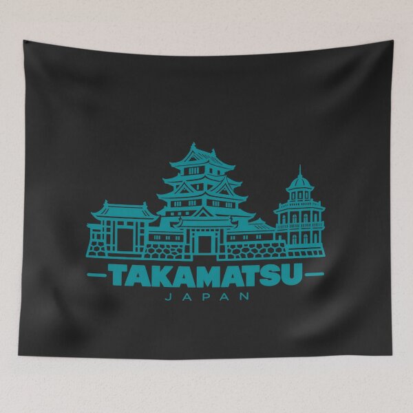 Item preview, Takamatsu Kagawa Japan Line Art Coastline Poster designed and sold by CMYKStudio.