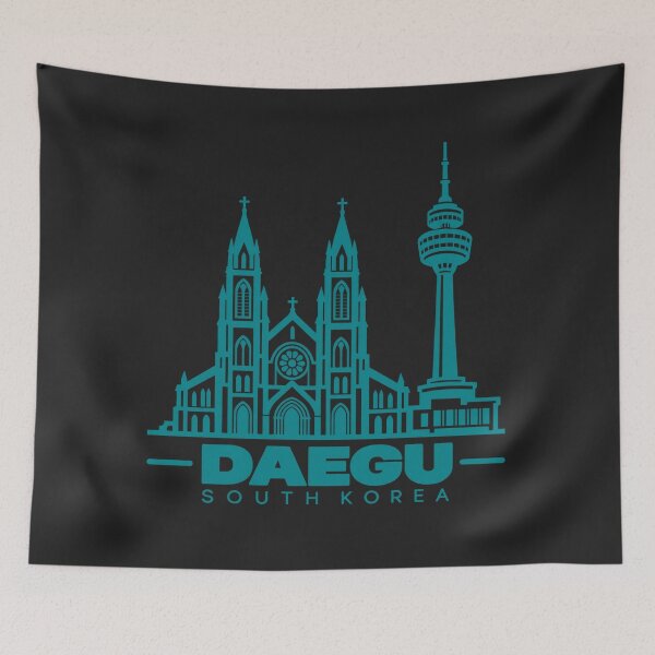 Item preview, Daegu Daegu South Korea Line Art Skyline Poster designed and sold by CMYKStudio.