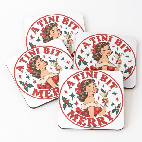 Item preview, Vintage Retro Christmas Tini Bit Merry designed and sold by Inspired Life Creative.