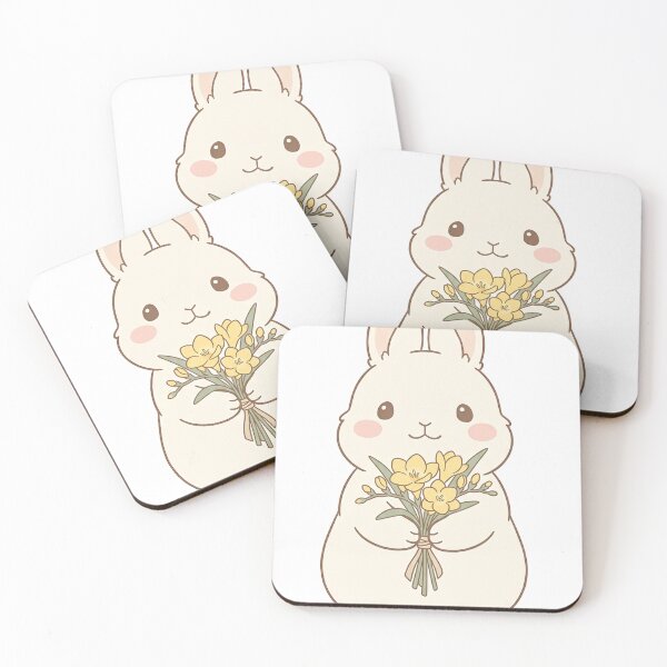 Item preview, Cute Bunny Holding Flowers Friendship Gift designed and sold by Day1-TN.