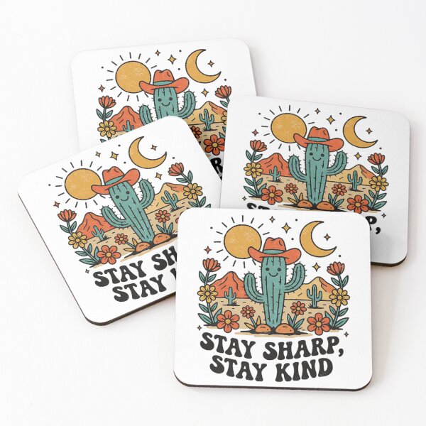 Item preview, Stay Sharp Stay Kind Retro Desert Cactus Cowboy Design designed and sold by cannsuh.