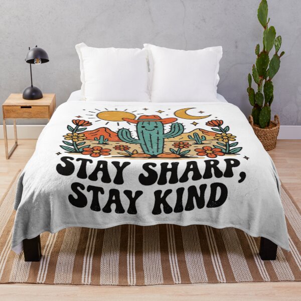 Item preview, Stay Sharp Stay Kind Retro Desert Cactus Cowboy Design designed and sold by cannsuh.
