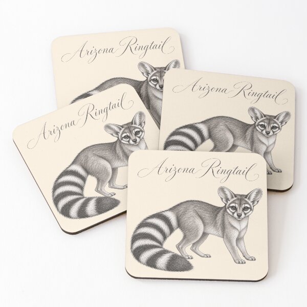Item preview, Arizona Ringtail – Vintage Wildlife Graphite Illustration designed and sold by American Fieldmark Studio.