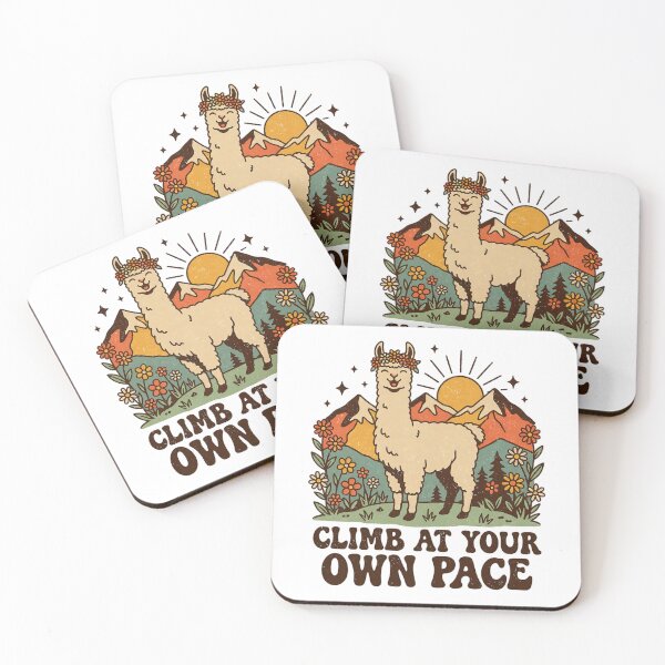 Item preview, Retro Llama Climb At Your Own Pace Floral Mountain designed and sold by cannsuh.