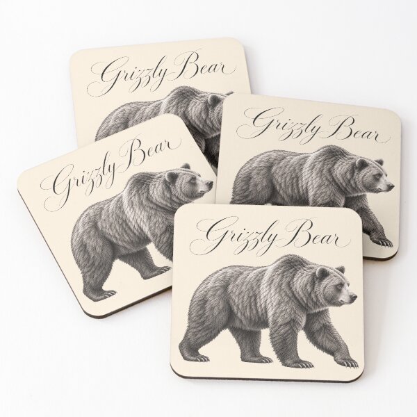 Item preview, Grizzly Bear – Vintage Natural History Graphite Wildlife Illustration designed and sold by American Fieldmark Studio.