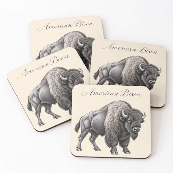 Item preview, American Bison – Vintage Graphite Wildlife Illustration designed and sold by American Fieldmark Studio.
