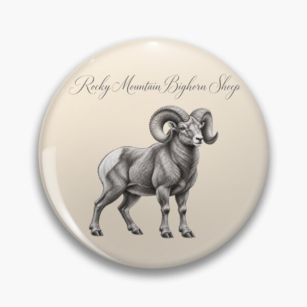 Item preview, Rocky Mountain Bighorn Sheep – Vintage Graphite Wildlife Illustration designed and sold by American Fieldmark Studio.