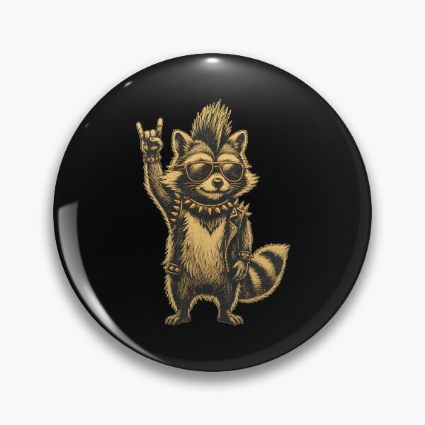 Item preview, raccoon punk rock music designed and sold by hugoinkcoast.