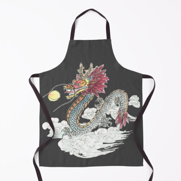 Aperçu de l'œuvre Dragon lunaire | Peinture traditionnelle de dragon à l'encre d'Asie de l'Est créée et vendue par HiddenJadeArtStudio.