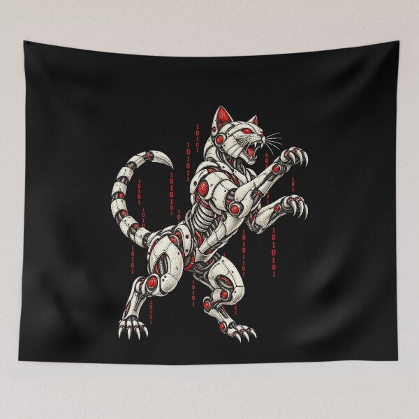 Item preview, Cybernetic Cat And Binary Code Humor designed and sold by elderberry.