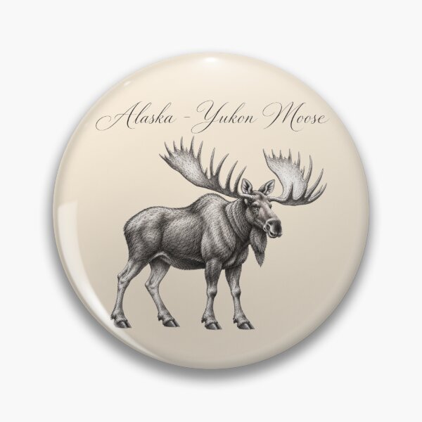 Item preview, Alaska-Yukon Moose – Vintage Graphite Wildlife Illustration designed and sold by American Fieldmark Studio.