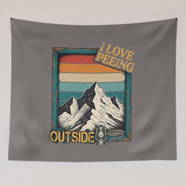 Item preview, I Love Peeing Outside Hiking Retro Sunset Shirt-89 designed and sold by SomaCzinkler.