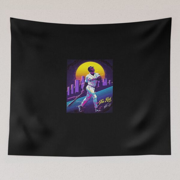 Item preview, Retro Synthwave Baseball Batter Skyline Sunset designed and sold by SaraEberhart47.