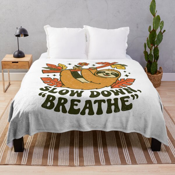Item preview, Slow Down Breathe Retro Sloth Mindfulness Design designed and sold by cannsuh.