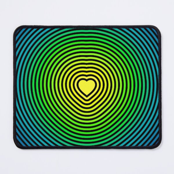 Item preview, Heart & Ripples (Yellow to Blue on Black) designed and sold by JMParadis.