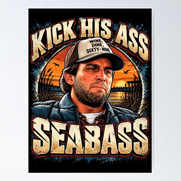 Item preview, Kick his ass Sea bass designed and sold by American Artist Designs.