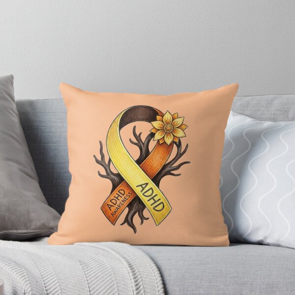 Item preview, Attention Deficit Hyperactivity Disorder Awareness ADHD Orange Ribbon Design designed and sold by Marti’s Shop Corner.