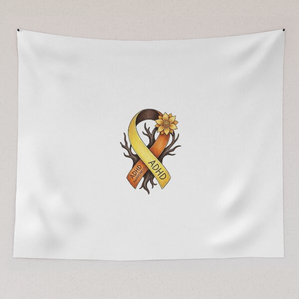 Item preview, Attention Deficit Hyperactivity Disorder Awareness ADHD Orange Ribbon Design designed and sold by Marti’s Shop Corner.