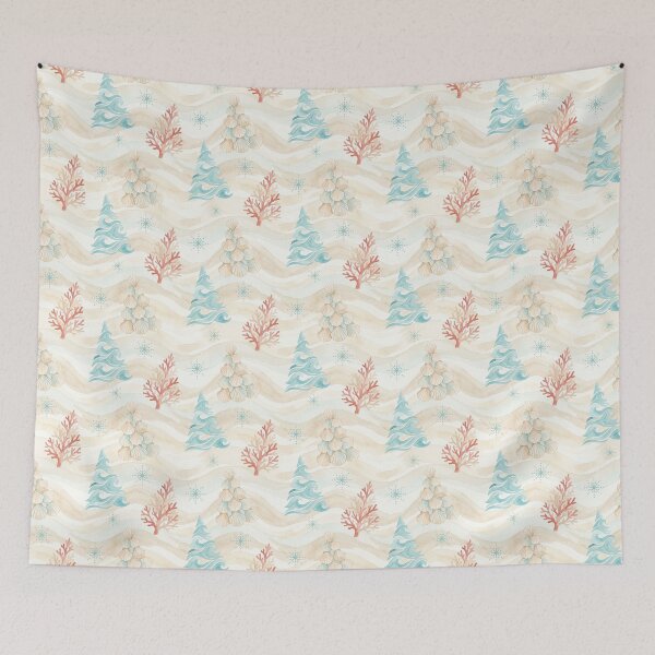 Item preview, Ocean Christmas Tree Pattern with Waves, Coral & Seashells – Coastal Holiday Design designed and sold by Sea Gem.