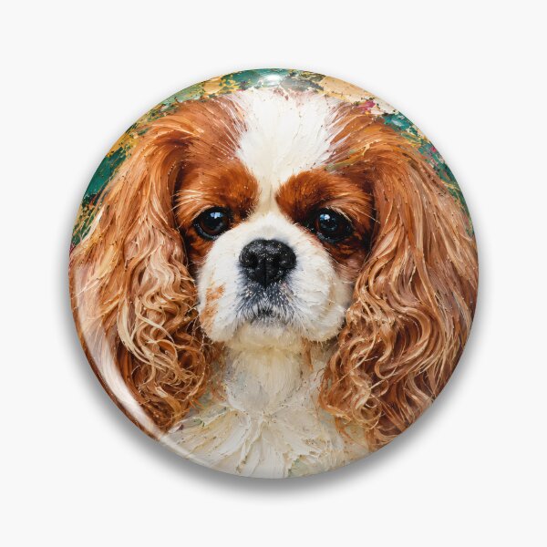 Item preview, Blenheim Cavalier King Charles Spaniel – Emerald Impasto Style Portrait designed and sold by shrolts.