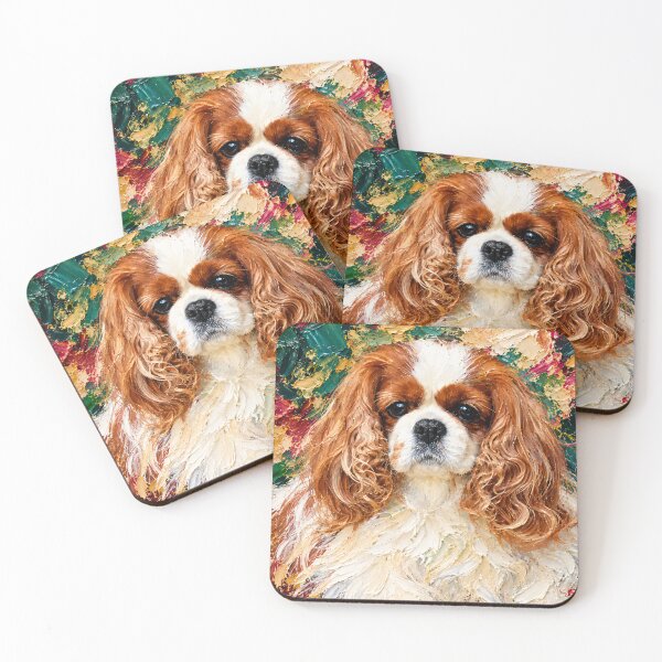 Item preview, Blenheim Cavalier King Charles Spaniel – Emerald Impasto Style Portrait designed and sold by shrolts.