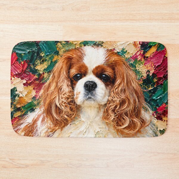 Item preview, Blenheim Cavalier King Charles Spaniel – Emerald Impasto Style Portrait designed and sold by shrolts.