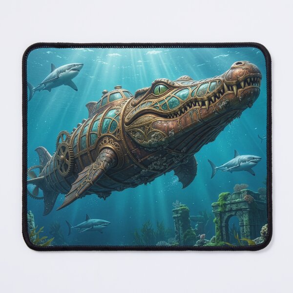 Item preview, Art Nouveau Steampunk Alligator Submarine designed and sold by Tridentulus.