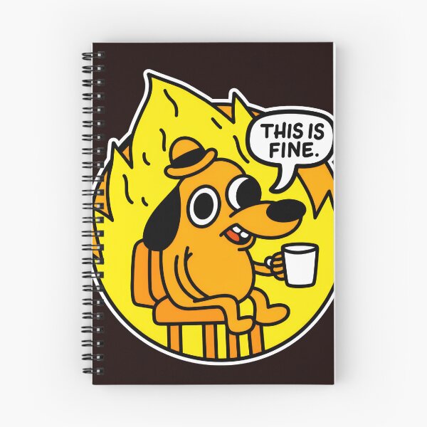Item preview, Dog In Flames This Is Fine Meme Art designed and sold by FeatherTaleInk.