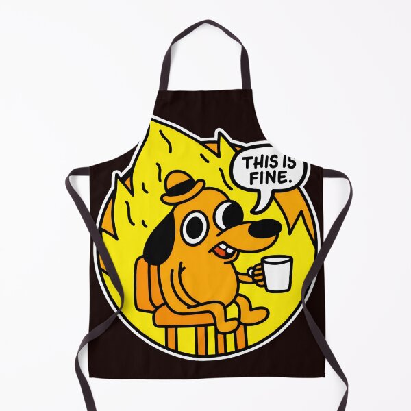 Item preview, Dog In Flames This Is Fine Meme Art designed and sold by FeatherTaleInk.