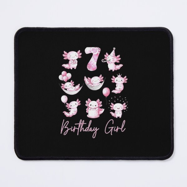 Item preview, Axolotl Birthday Girl Age 7 Cute Pink Party Design designed and sold by MiALopezArt.