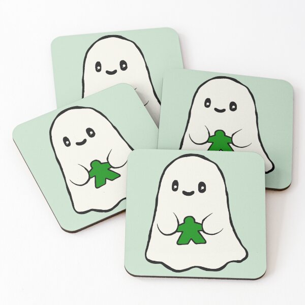 Item preview, Cute Ghost Holding a Green Meeple designed and sold by TackyTime.