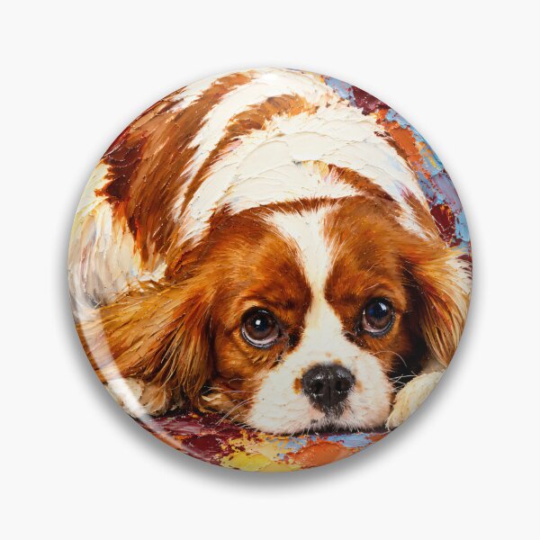 Item preview, Resting Blenheim Cavalier King Charles Spaniel – Colorful Impasto Style designed and sold by shrolts.