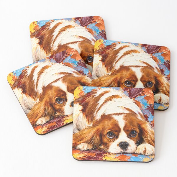 Item preview, Resting Blenheim Cavalier King Charles Spaniel – Colorful Impasto Style designed and sold by shrolts.