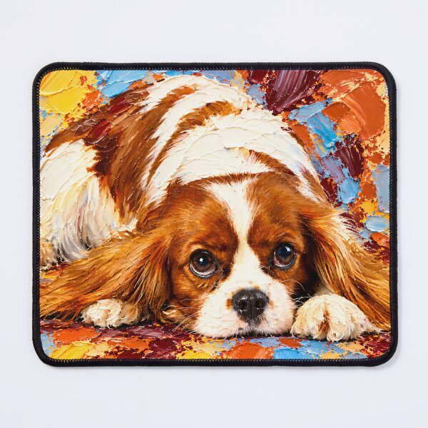 Item preview, Resting Blenheim Cavalier King Charles Spaniel – Colorful Impasto Style designed and sold by shrolts.