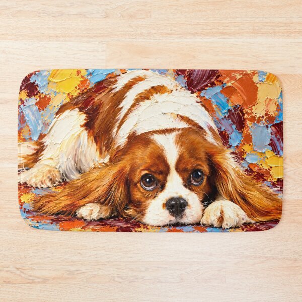 Item preview, Resting Blenheim Cavalier King Charles Spaniel – Colorful Impasto Style designed and sold by shrolts.