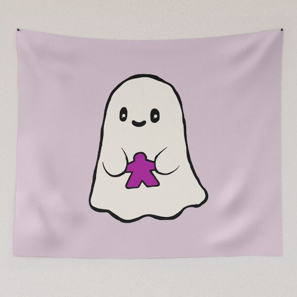 Item preview, Cute Ghost Holding a Purple Meeple designed and sold by TackyTime.