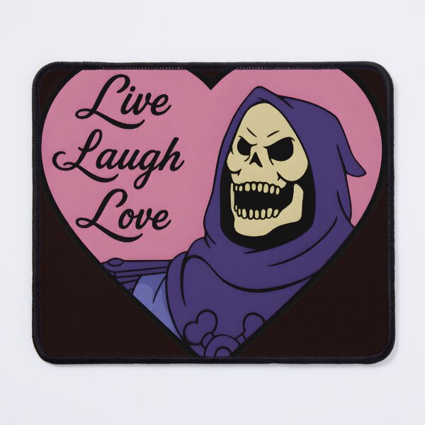 Item preview, Skeletor Live Laugh Love Heart Pink designed and sold by FeatherTaleInk.