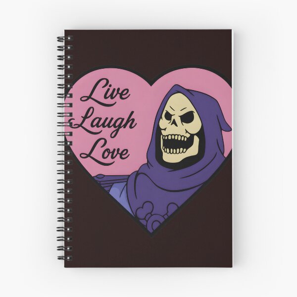 Item preview, Skeletor Live Laugh Love Heart Pink designed and sold by FeatherTaleInk.