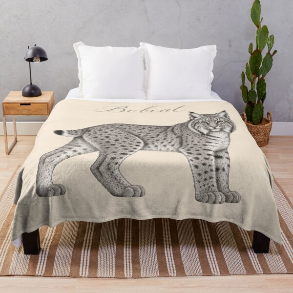 Aperçu de l'œuvre Bobcat – Vintage Graphite Wildlife Illustration créée et vendue par American Fieldmark Studio.