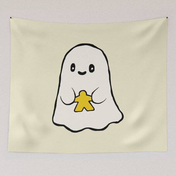 Item preview, Lindo fantasma sosteniendo un meeple amarillo designed and sold by TackyTime.