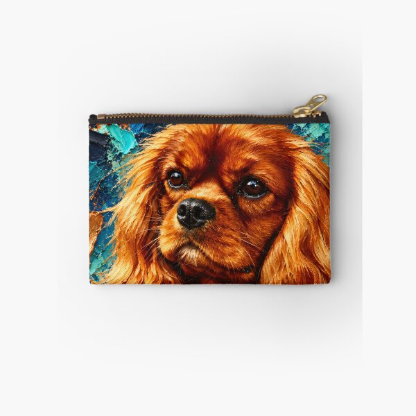 Item preview, Ruby Cavalier King Charles Spaniel – Turquoise Impasto Style Portrait designed and sold by shrolts.