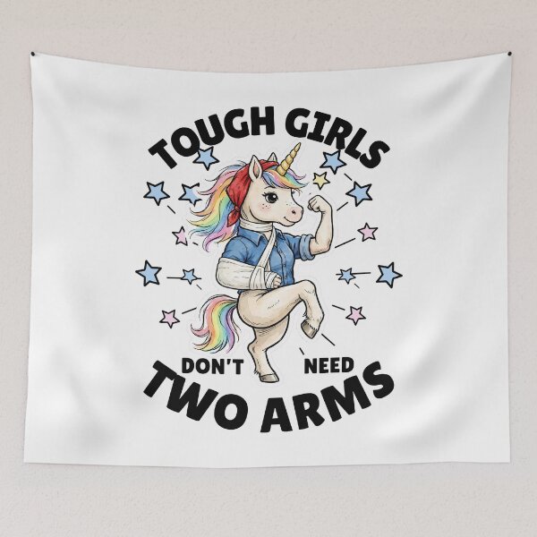 Item preview, Tough Girls Don't Need Two Arms – Funny Girl Power Tee designed and sold by Teetreasure2.