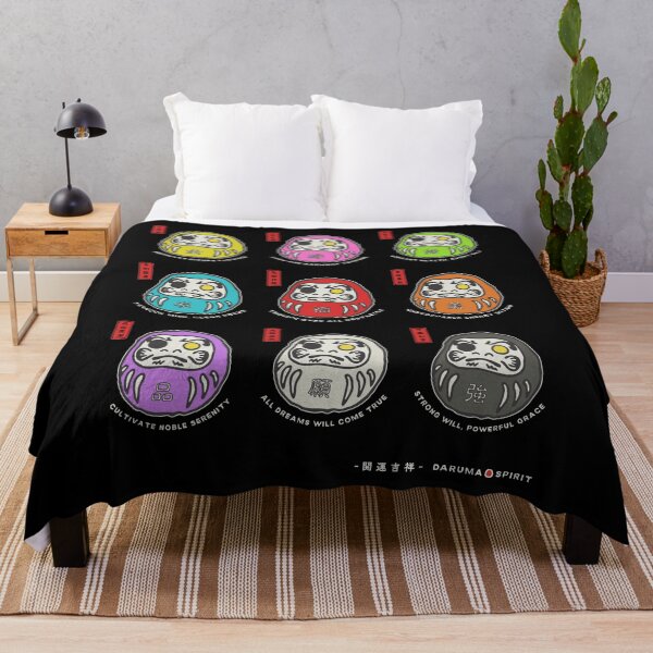 Item preview, Colorful Daruma Dolls Japanese Good Luck Charms (For Dark Backgrounds) designed and sold by リクイペル.