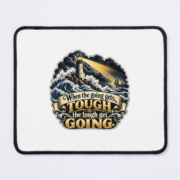 Item preview, Lighthouse In Storm Waves — When The Going Gets Tough Nautical Art designed and sold by DesignArtEmpire.