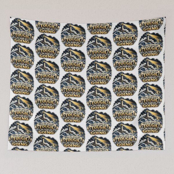 Item preview, Lighthouse In Storm Waves — When The Going Gets Tough Nautical Art designed and sold by DesignArtEmpire.